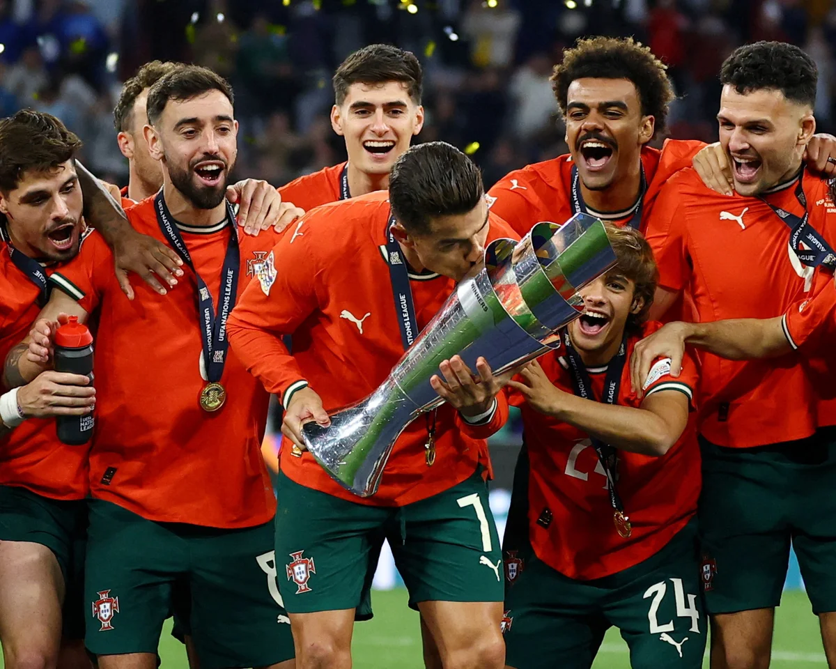 Portugal trophy celebration